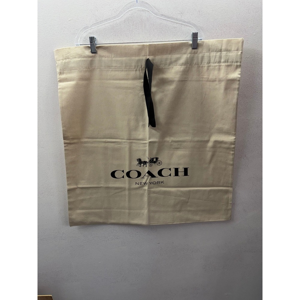 Coach New York Large Dust Bag 100% Recycled Cotton Beige Drawstring 24x24